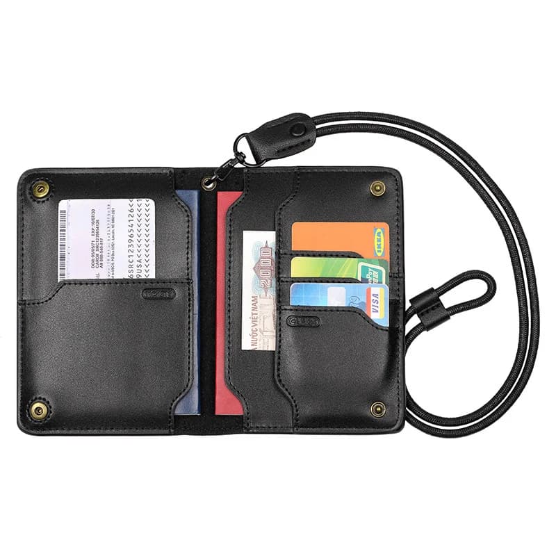 Porta passaporto multifunzionale in vera pelle per viaggi internazionali, porta documenti con slot per carte, organizer per biglietti di viaggio, passpo