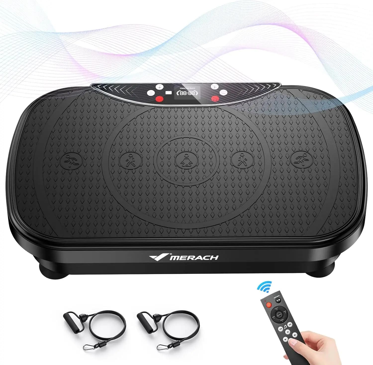 Pedana Vibrante per Drenaggio Linfatico e Perdita di Peso, con Bluetooth e Display LED, Attrezzatura per Allenamento Uomo e Donna