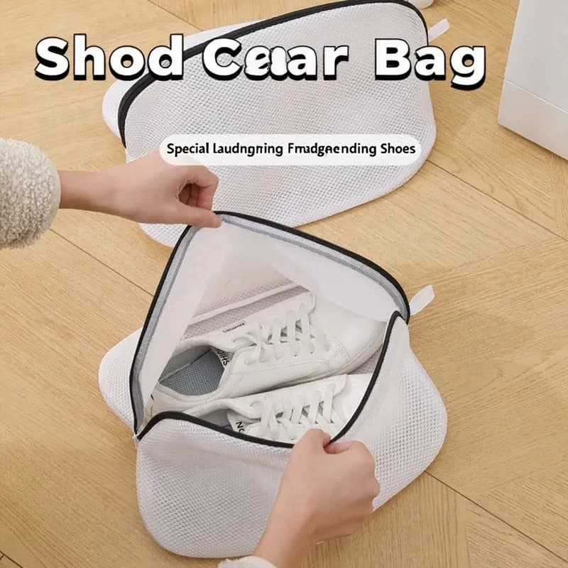 Sacchetto per Lavatrice per Scarpe, Borsa Protettiva Riutilizzabile in Rete a Sandwich Rinforzata per Sneaker