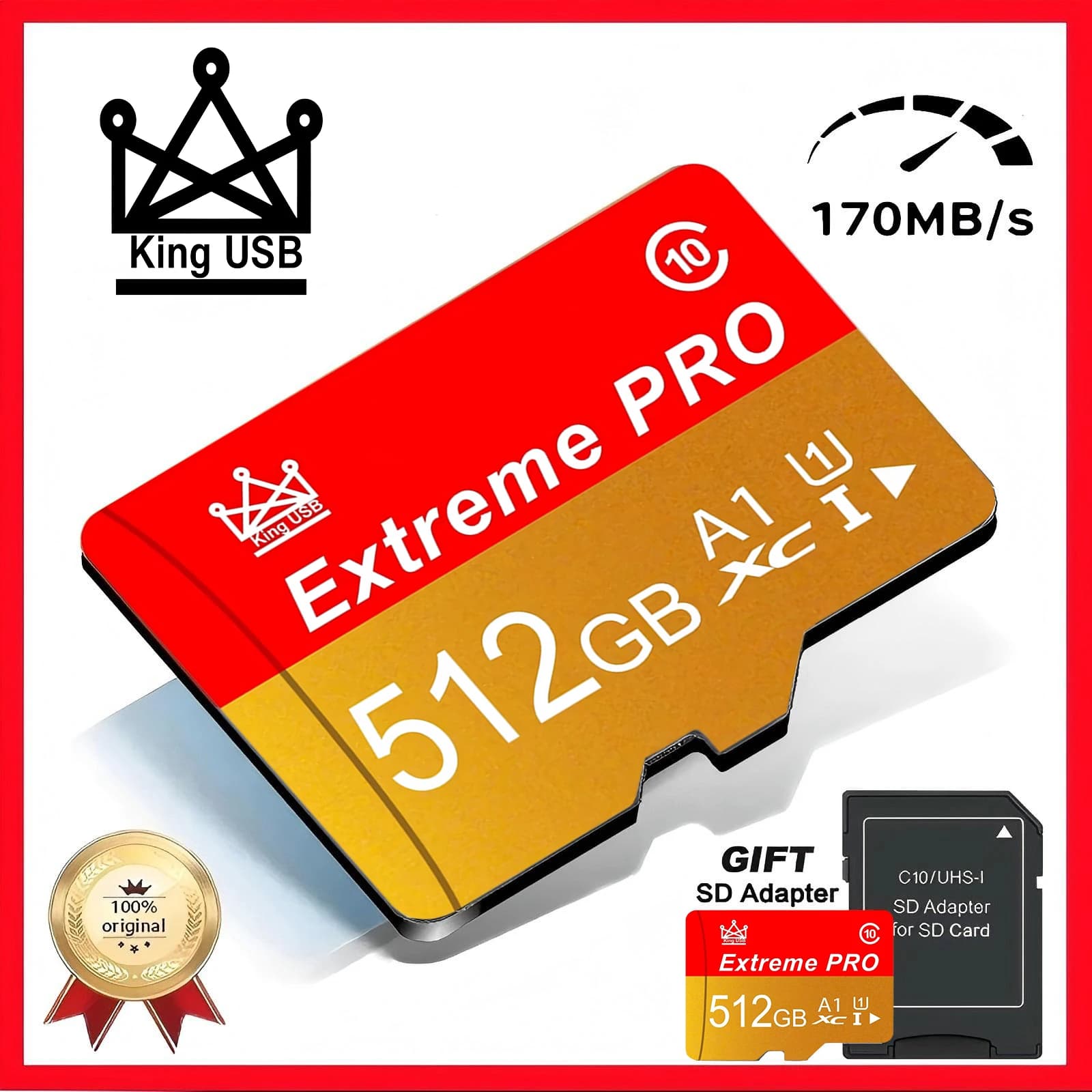 512GB High-Speed Micro SD Card Class 10 TF/SD Mini Memory Card for Camera Phone Computer - 64GB 256GB Options Available Speed Cl