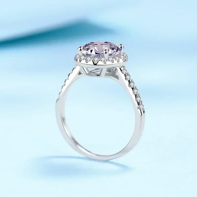 Designer Jewelry Luxury 18K White Gold 1-2Carat Oval VVS1 D Color Moissanite Diamond Unique Design Rings Best Gift for Women