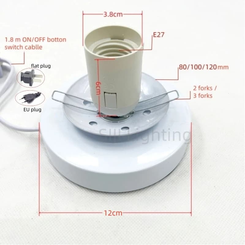 E27 Lamp Base Desk Light Accessories Glass Lampshade Rattan Ball Lampshade Iron Table Lamp Metal Lamp Base Lighting Accessories