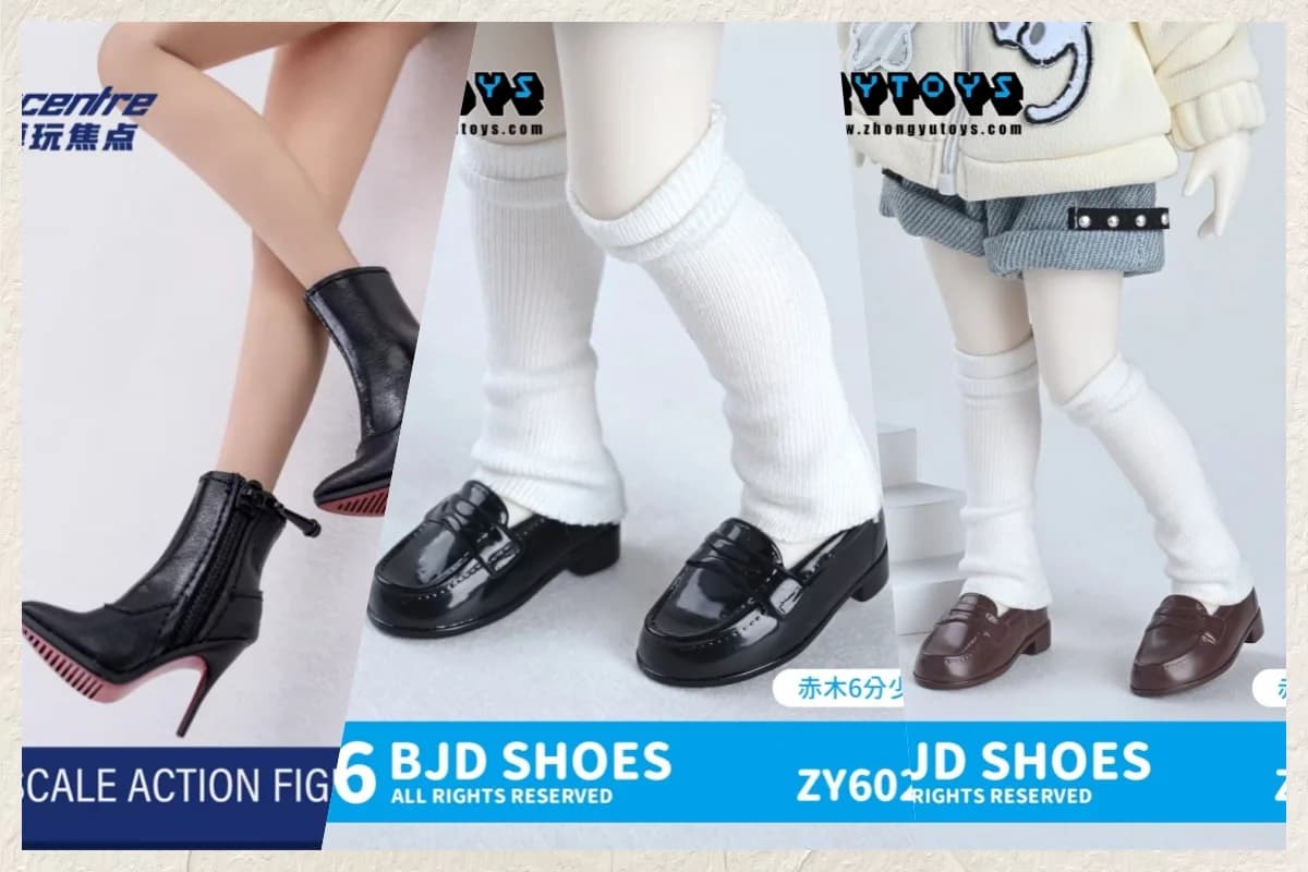 Disponibili Accessori di Abbigliamento per Soldatessa in Scala 1/6, Stivali con Tacco a Spillo, Mocassini Classici per Action Figure da 6 Pollici