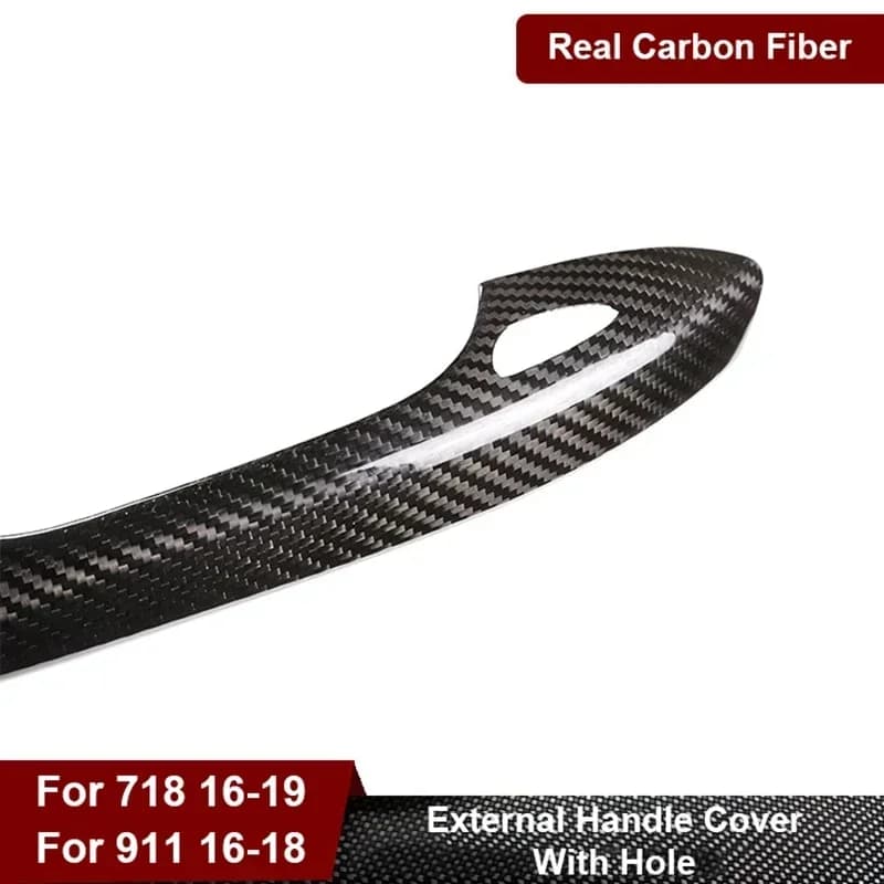 Per Porsche 718 911 Reale A Secco In Fibra di Carbonio Maniglia Esterna Della Porta Copertura Maniglia Della Porta Borsette con Foro Sensore Accessori di Modifica