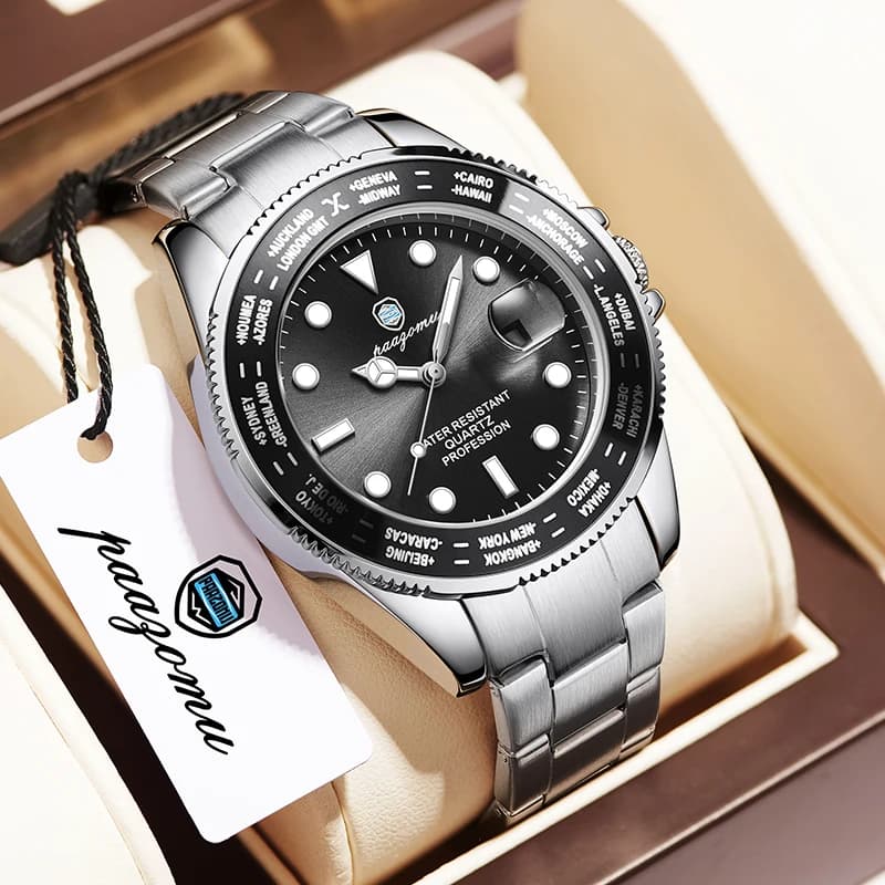 PAAZOMU Top Luxury Man Watch Waterproof Luminous Date Men Watch Stainless Steel Male Clock Sport Fashion Men's Quartz Watches