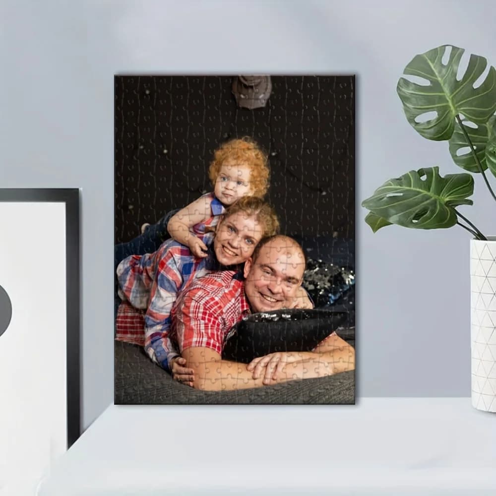 Puzzle Personalizzato con Foto, Regalo Personalizzato per Genitori e Figli, Puzzle in Legno con Nome e Foto Personalizzata