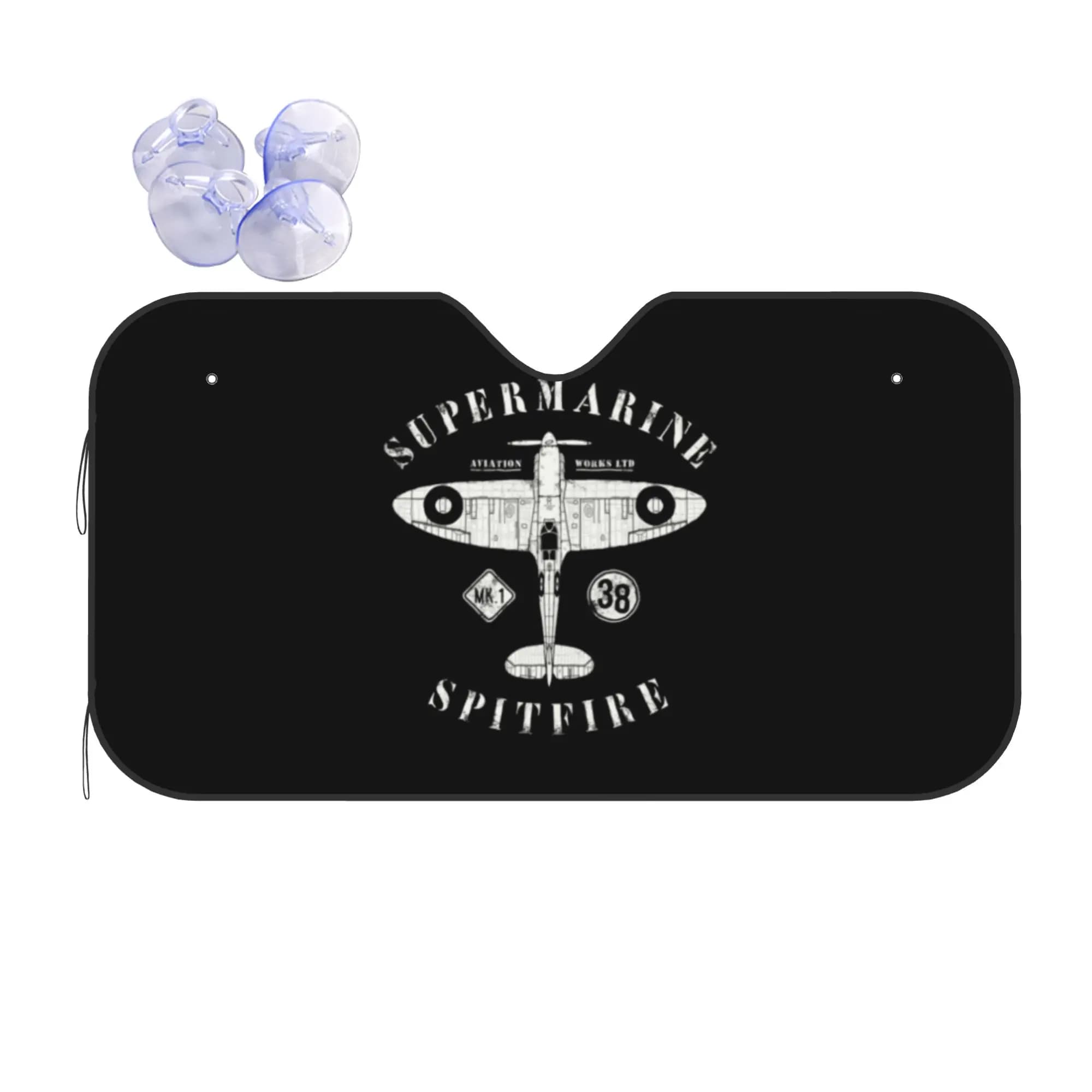 Car Front Windshield Sun Visor Supermarine Spitfire UV Protection Car Sun Shade Fighter Plane Covers Car Solar Protection