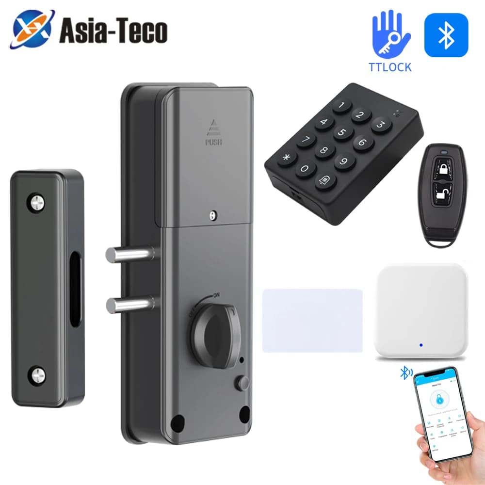TTLOCK Smart Lock APP Kit tastiera senza chiave con telecomando Sblocco Kit serratura motore nascosto porta in legno con bullone elettrico invisibile