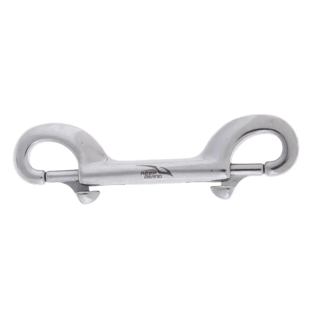 Diving Snap Hook Stainless Steel Double Ended Bolt Keychain Buckle for Marine Rope and BCD Strap