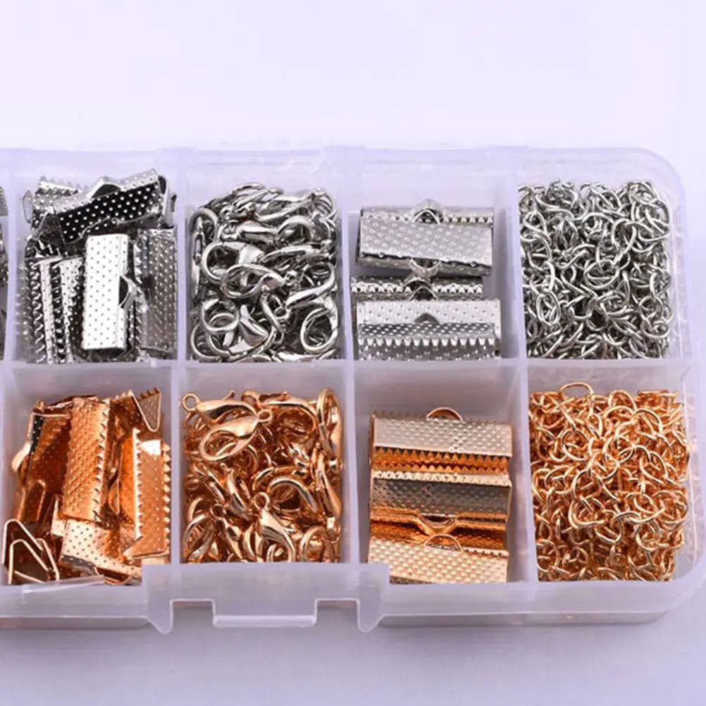 371Pcs Gold Necklace Buckle Jewelry Making Kit Professional DIY Accessories Set for Necklace Crafting Jewelry Makers Tools