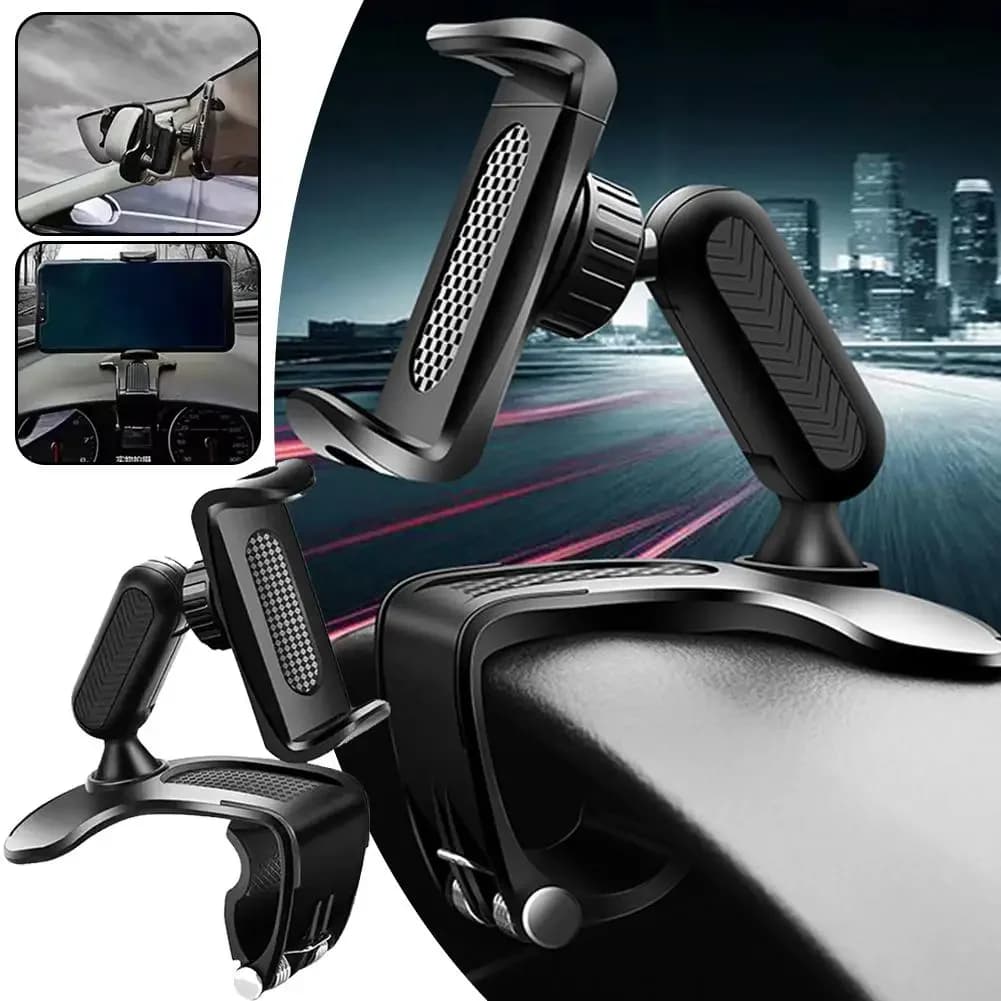 360 degree rotation car phone support Adjustable mobile phone clip holder Navigation support for Samsung Xiaomi iPhone