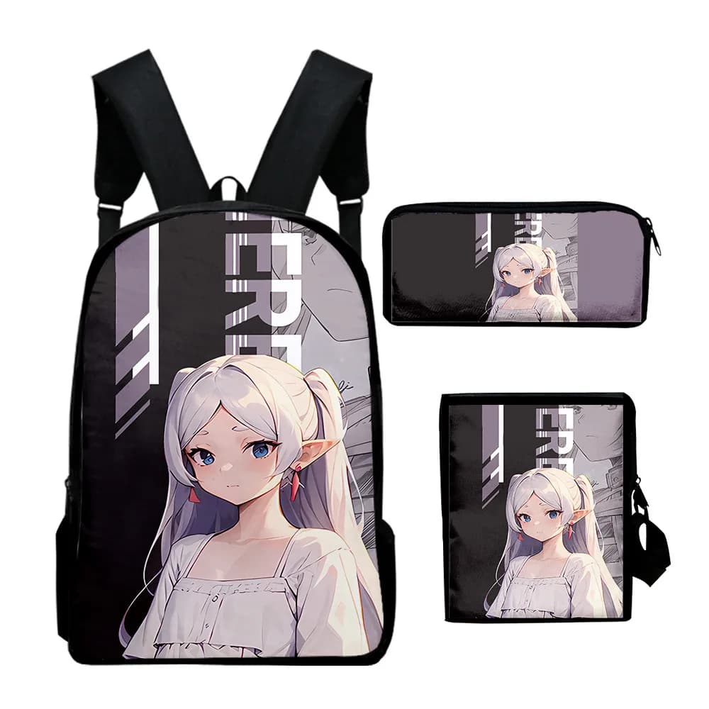 Classic Popular Classic Frieren 3D Print 3pcs/Set pupil School Bags Laptop Daypack Backpack Inclined shoulder bag Pencil Case