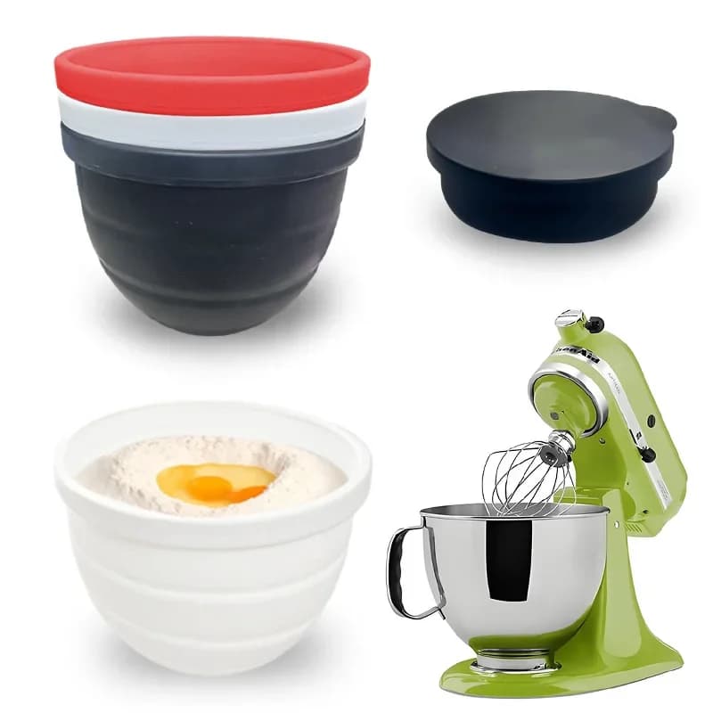 Nuova Ciotola di Ricambio MixAidKitchen Rinforzata 3.5QT/4.5QT/5QT/7QT, Contenitore Interno in Silicone per Frullatore