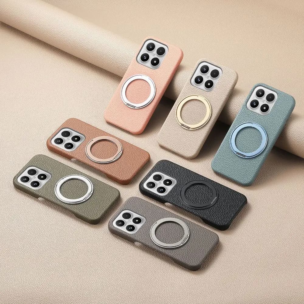 Custodia per telefono alla moda a tinta unita per Xiaomi Redmi Note 14 15 Pro+/Redmi 14C con magnete posteriore a 360° ° Supporto Girevole