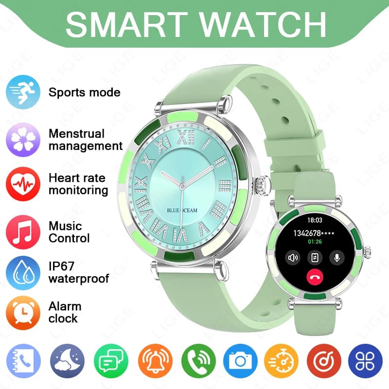 LIGE 2025 New Fashion Smart Watch Donna Monitoraggio della frequenza cardiaca dell'ossigeno nel sangue Sport Fitness Tracker Chiamata Bluetooth Smartwatch da donna