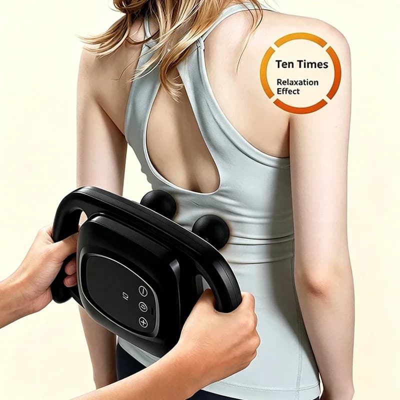 6 Massage Heads Fascia Gun High Speed Vibration Professional Muscle Relief Massager for Post Workout & Whole Body Relaxation