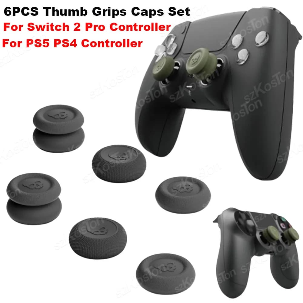 6PCS Per Switch 2 Pro/PS5/PS4 Controller Impugnature per pollice Caps Set Pulsante Stick Copertura Gamepad Joystick Cap Accessori da gioco