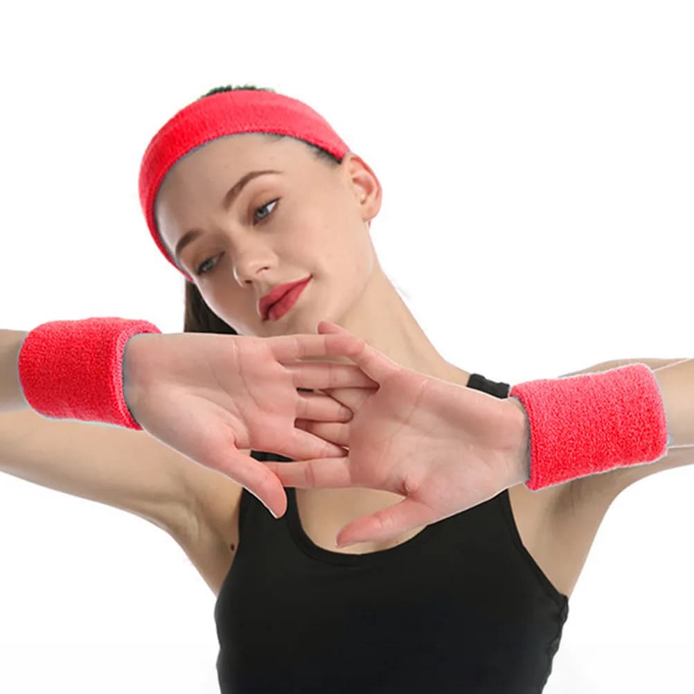 2 Pezzi Supporti per Polso Sportivi Elastici Assorbenti Traspiranti Protezioni per Polso per Allenamento e Tennis