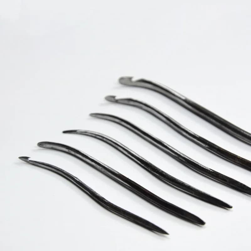 4pcs Professional Leather Craft Shoemaker Cobbler Stitching Sewing Thread Hook Awl Needles Tool Set - Knife Cutter Punch Edger