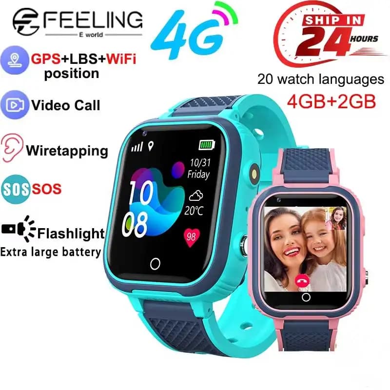LT21 4G Smart Watch Kids GPS WIFI videochiamata SOS IP67 impermeabile bambino Smartwatch fotocamera Monitor Tracker posizione orologio del telefono