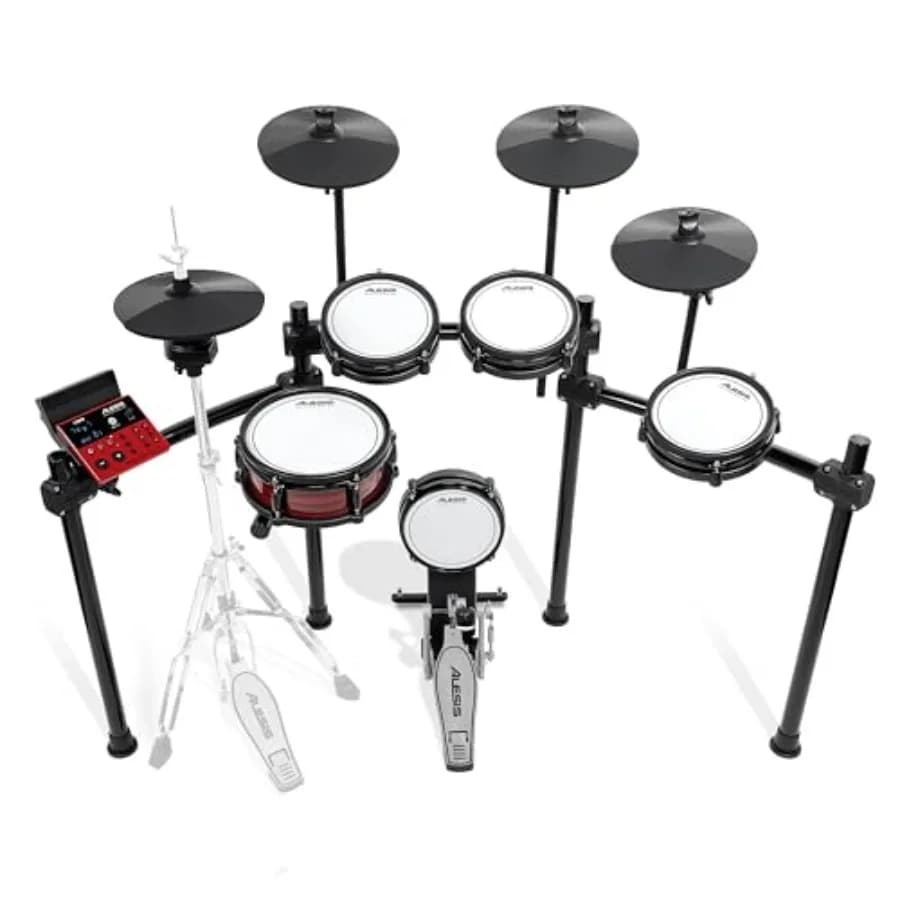 Batteria Elettronica Nitro Ultimate con Pad in Mesh Silenziosi a Doppia Zona, Hi-Hat Mobile, 640 Suoni Autentici BFD e 52 Kit, Bluetooth D