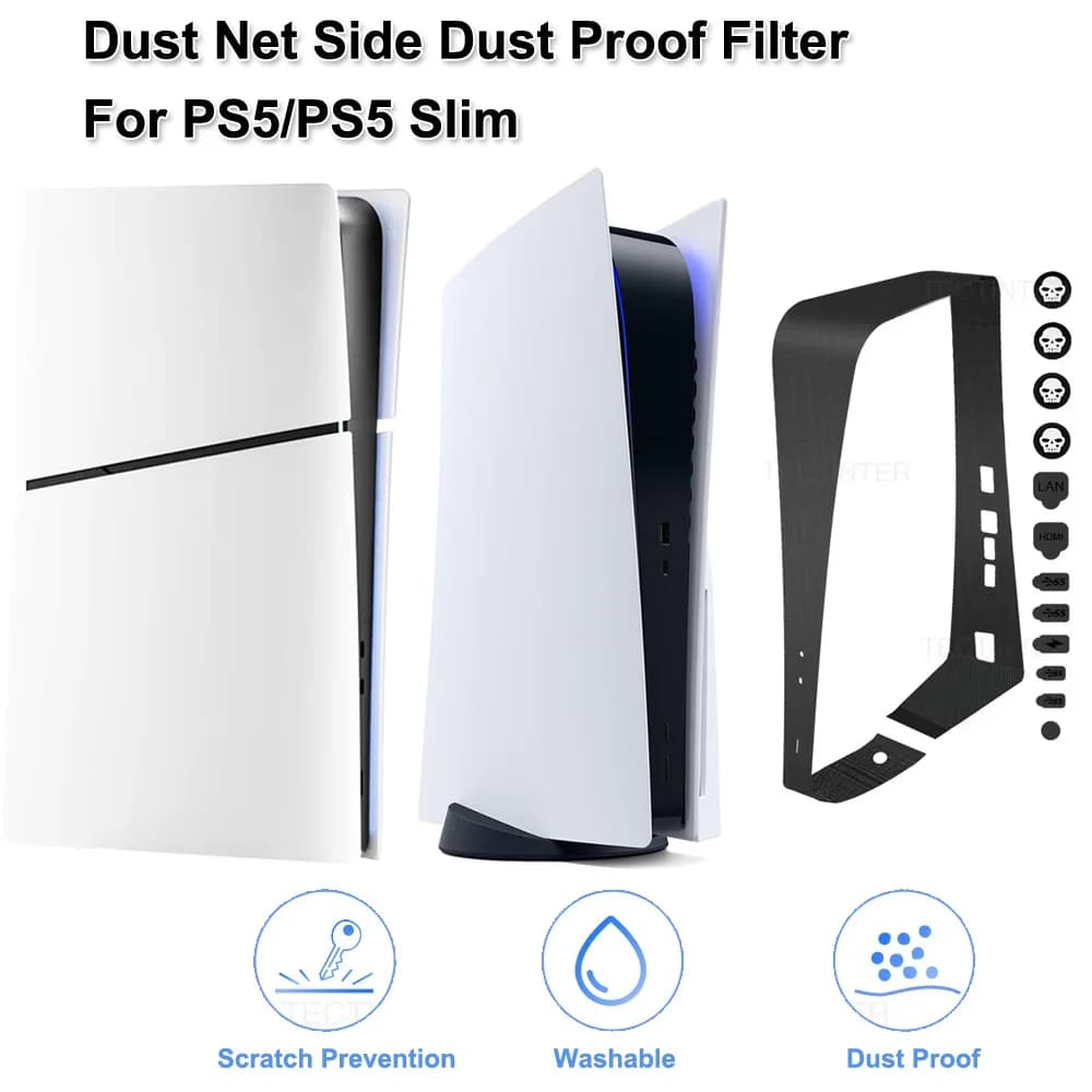 Per PS5 Slim Disco/Console Digitale Rete Antipolvere Lato A Prova di Polvere Copertura del Filtro Dust Mesh Tappi Antipolvere Per PlayStation 5 Slim Accessori