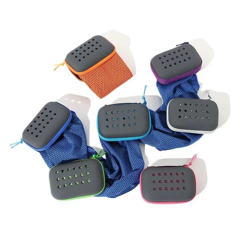 Asciugamano rinfrescante ad asciugatura rapida da 90 cm Asciugamano freddo morbido e traspirante per assorbimento del sudore freddo con scatola di immagazzinaggio Sport Corsa Yoga Palestra Club