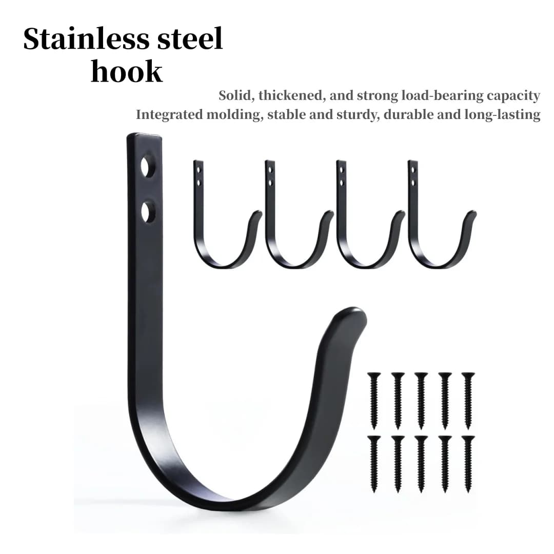 10 black wall hangers, 20 screws, versatile, suitable for towels, keys, bathrobes, scarves, bags, hats, cups, clothing