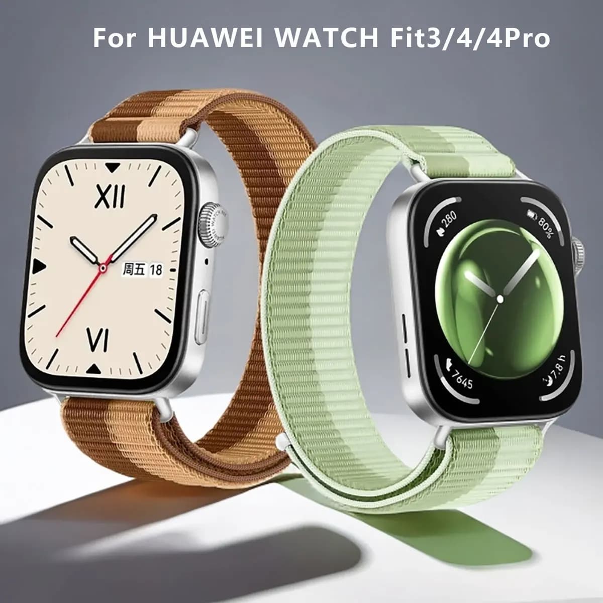 Adatto per cinturino Huawei Watch Fit3/4/4pro, cinturino in nylon intrecciato, cinturino traspirante, connettore in metallo