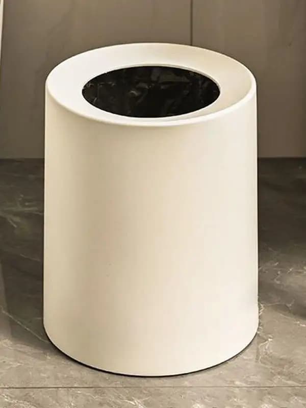 Cestino per Rifiuti Nordico a Doppio Strato Rotondo per Casa, Soggiorno, Camera da Letto, Cucina, Bagno, Ufficio, Contenitore Creativo per Rifiuti