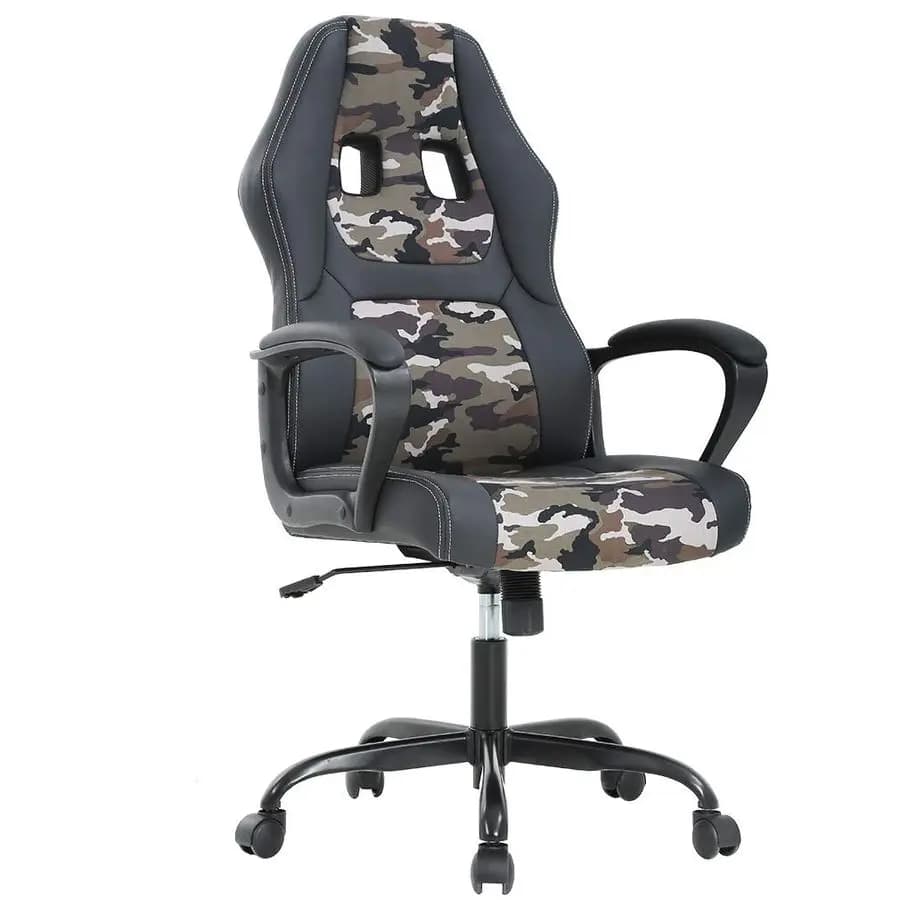 Sedia da Ufficio, Sedia da Gaming per PC, Sedia da Scrivania Economica, Sedia Ergonomica in Pelle PU, Sedia Direzionale per Computer con Supporto Lombare per Donne e Uomini, Mimetica