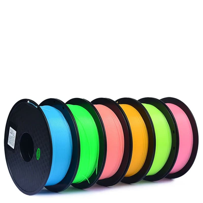 1 kg coil with PLA filament that lights in the dark from 1.75 mm - Degradable ecological 3D printing material, without clogging, high flow multicolor