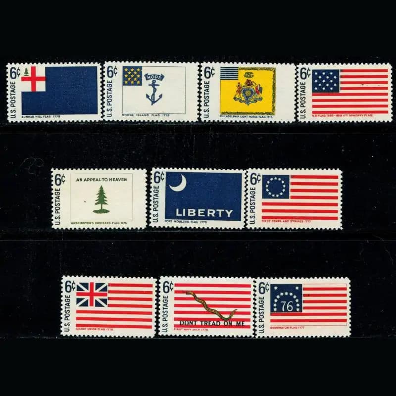 United States Post Stamps Postage Year 1968 Flag Change Full Set 10 New MNH Collectible Postage Stamps Material For Scrapbooking