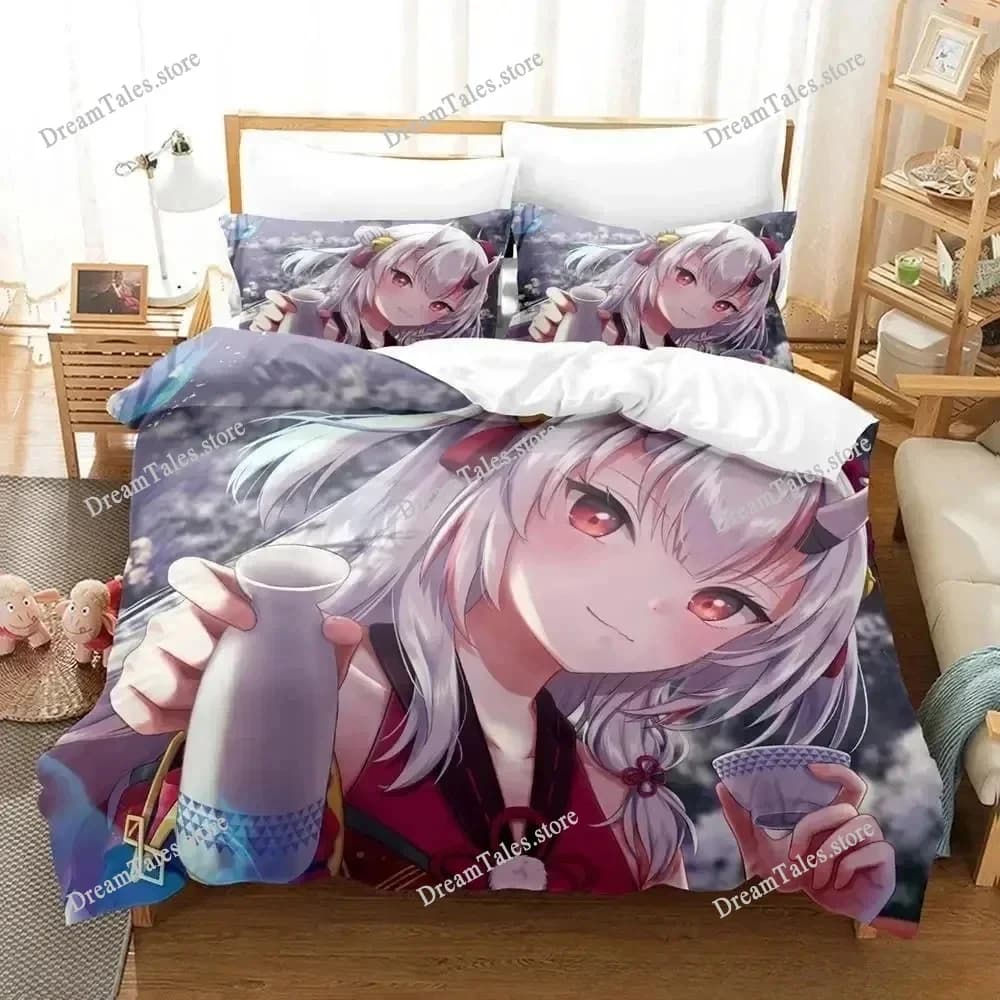 Set di Biancheria da Letto Kawaii Nakiri Ayame, Misure Singolo, Matrimoniale, Queen, King, per Adulti e Bambini, Set Copripiumino e Lenzuola 2025