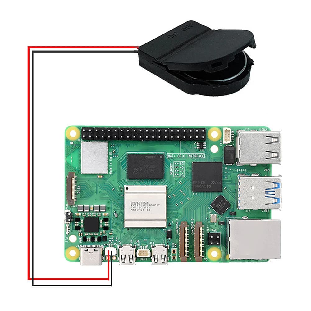 For Raspberry Pi 5 RTC Battery Box Battery Case with Battery/without Battery Battery Holder for RPI 5 Pi5