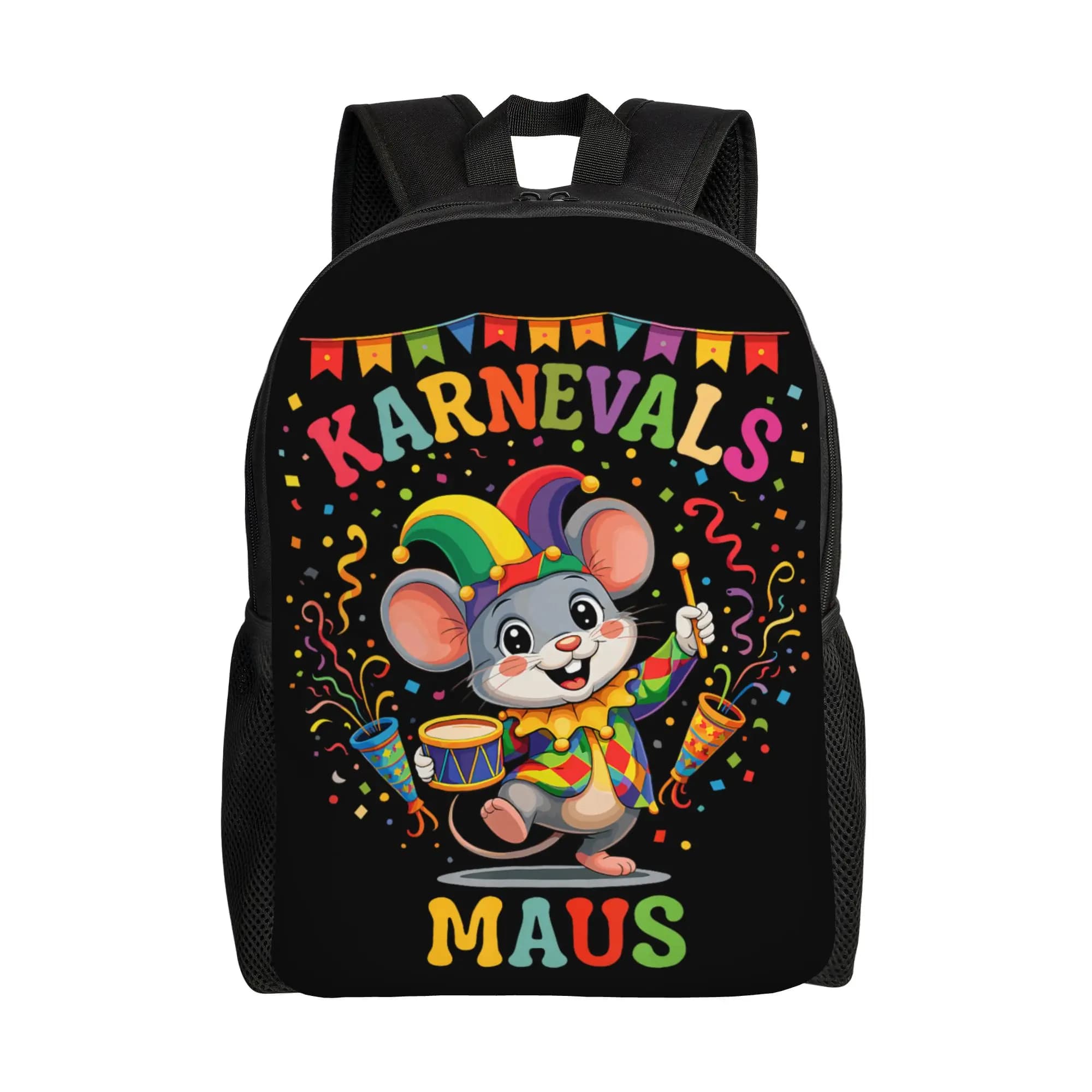 Karnevalsmaus Koln Carnival Mouse Zaino fantastico, resistente, per scuola, escursionismo, viaggi, Karneval Maus Daypack, borse in tela per computer portatile
