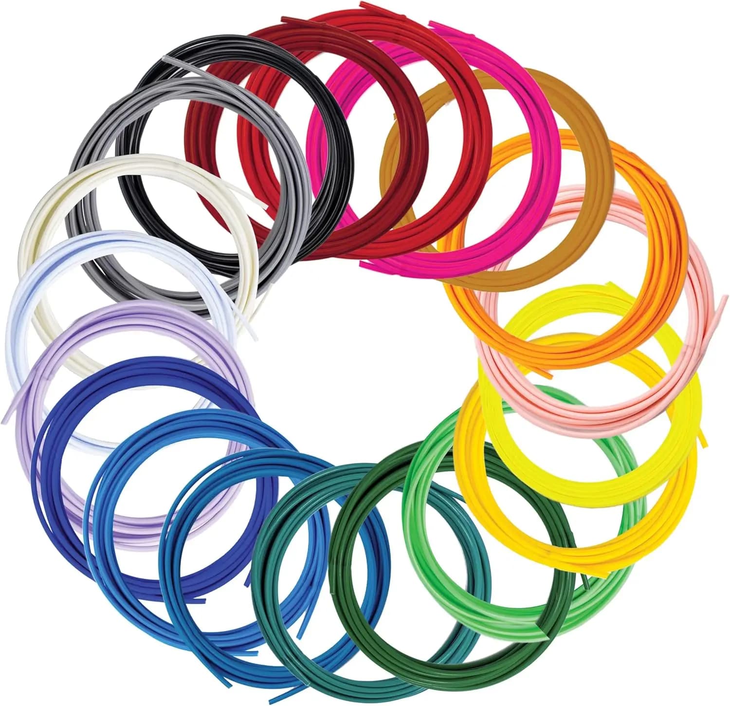 Ricariche di Filamento PLA in 20 Colori, 320 Piedi, 1,75mm per la Maggior Parte delle Penne 3D