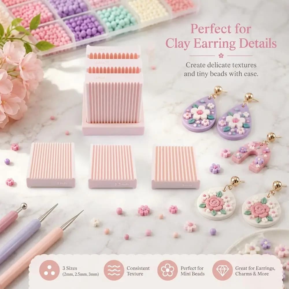 3D Print Mini Polymer Clay Bead Maker 1&1.5&2mm Reusable Rolling Clay Mold 2-in-1 Hand Rolling Bead Shaping Tool