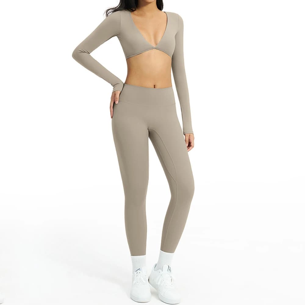 Completo Yoga 2 Pezzi per Donna, Tuta da Palestra, Set Fitness con Reggiseno Sportivo e Leggings a Vita Alta, Abbigliamento Femminile per Corsa e Allenamento
