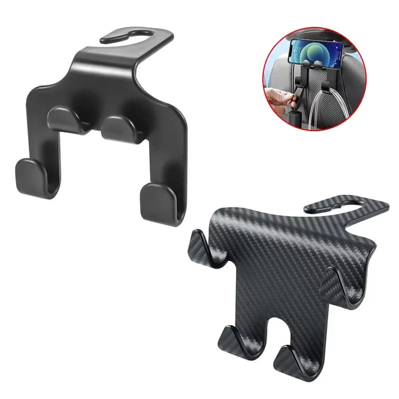 Gancio per Poggiatesta Auto 1/2/4/5 Pezzi, Set da 4 Ganci Appendiabiti Universali per Borsa, Borsetta, Cappotto, Adatto a Tutti i Veicoli