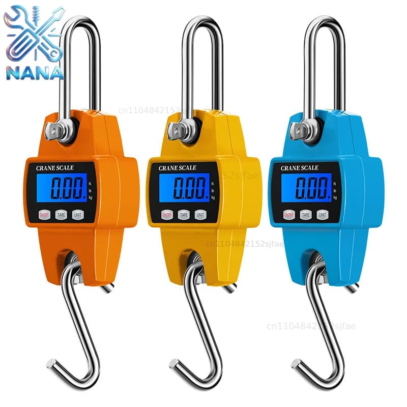Portable Hanging Scale 300KG Mini Crane Scale Electronic Hook Scale Handheld Weighing Device for Luggage/Industrial Use