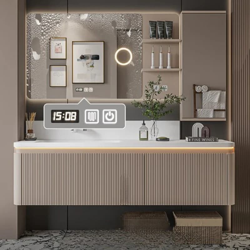 Armadietto di lusso in ceramica Organizzatore Specchio Cassetti a parete Armadietto portaoggetti Lavello Armoir in legno Salle De Bain Mobili da bagno