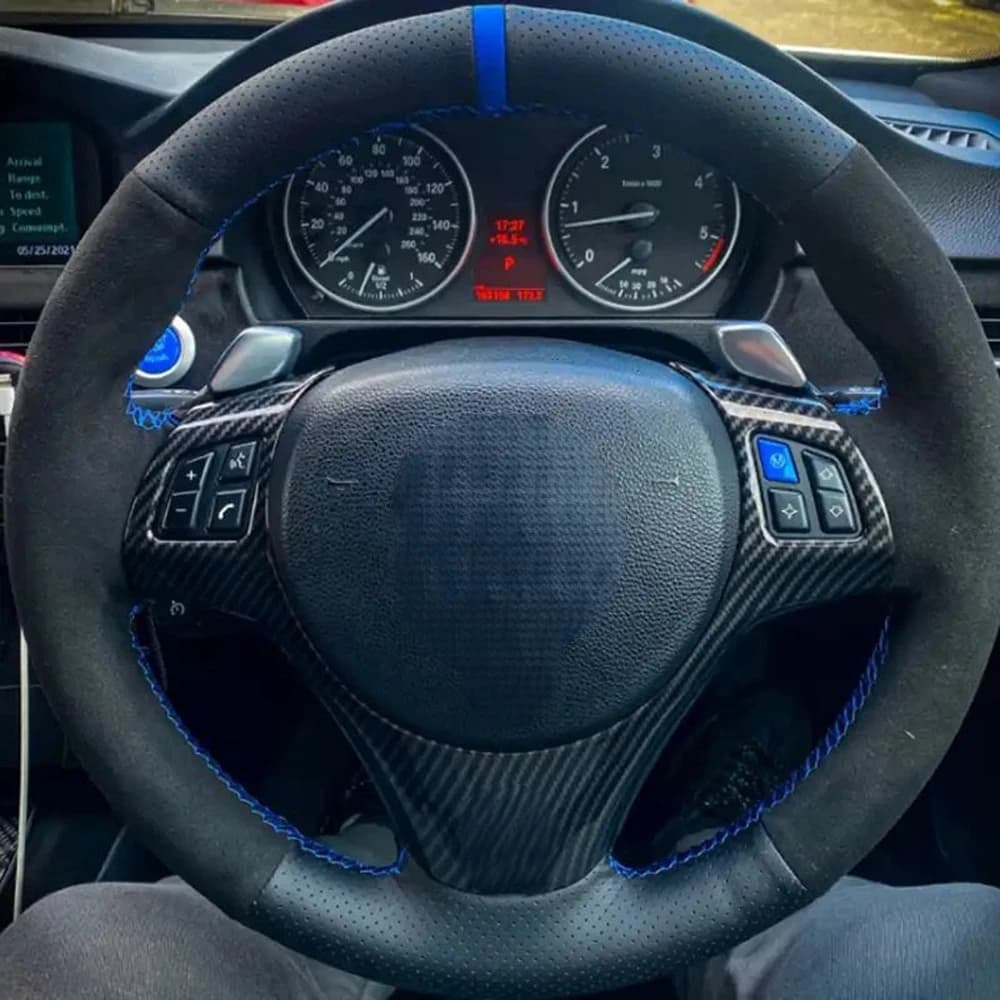 Coprivolante per auto in pelle scamosciata antiscivolo treccia per BMW M Sport M3 E87 E81 E82 E88 X1 E84 E90 E91 E92 E93 Accessori auto