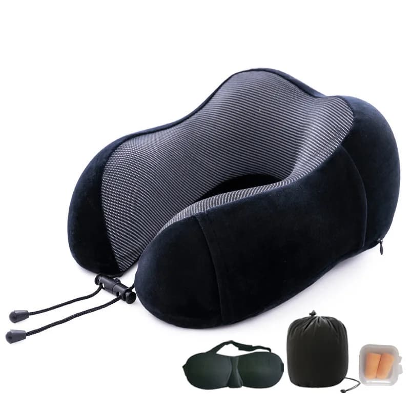 Cuscino in memory foam per il collo dell'auto da viaggio, cuscino per aereo, cuscino per il collo, memory foam per la salute del viaggio a forma di U, adatto per la famiglia e i viaggi