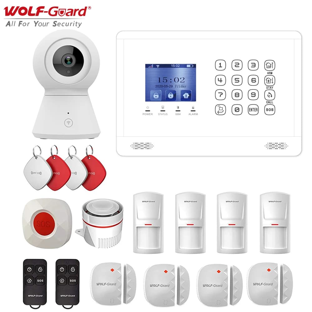 Sistema di Allarme di Sicurezza Wireless Smart Home Tuya WIFI 4G GSM con Hub di Controllo e Sensori di Movimento PIR Gratuiti CE/FCC/RoHS