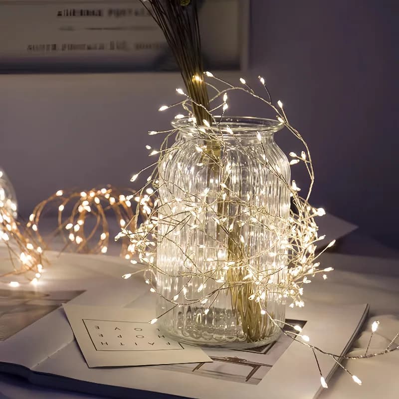 1.5/3/6M Firecracker LED String Lights Remote Control USB Fairy Lights New Year Garland Wedding Party Christmas Decoration