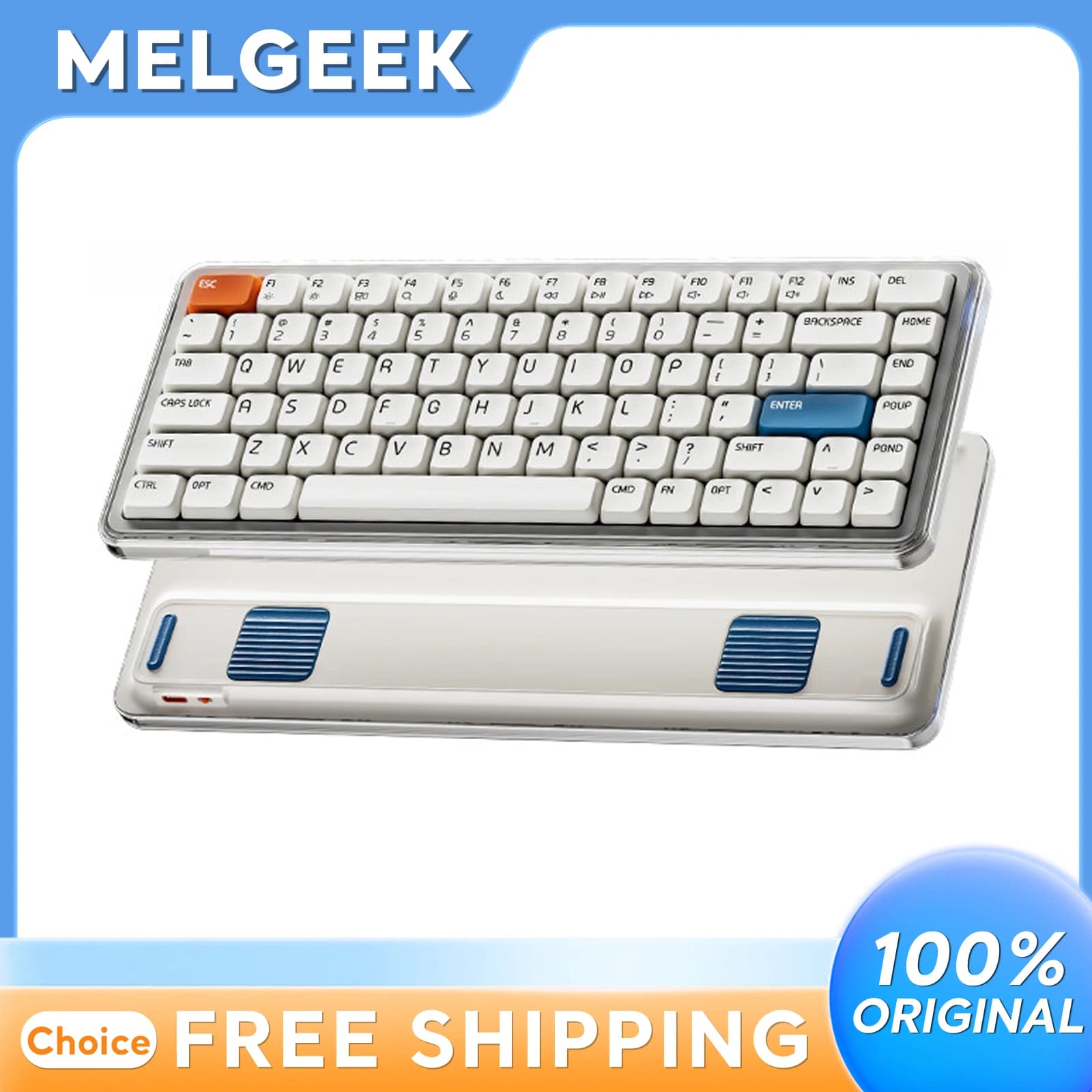 Tastiera meccanica MelGeek O2 Tri Mode Wireless a basso profilo portatile per Mac Apple Laptop Notebook Desktop Office