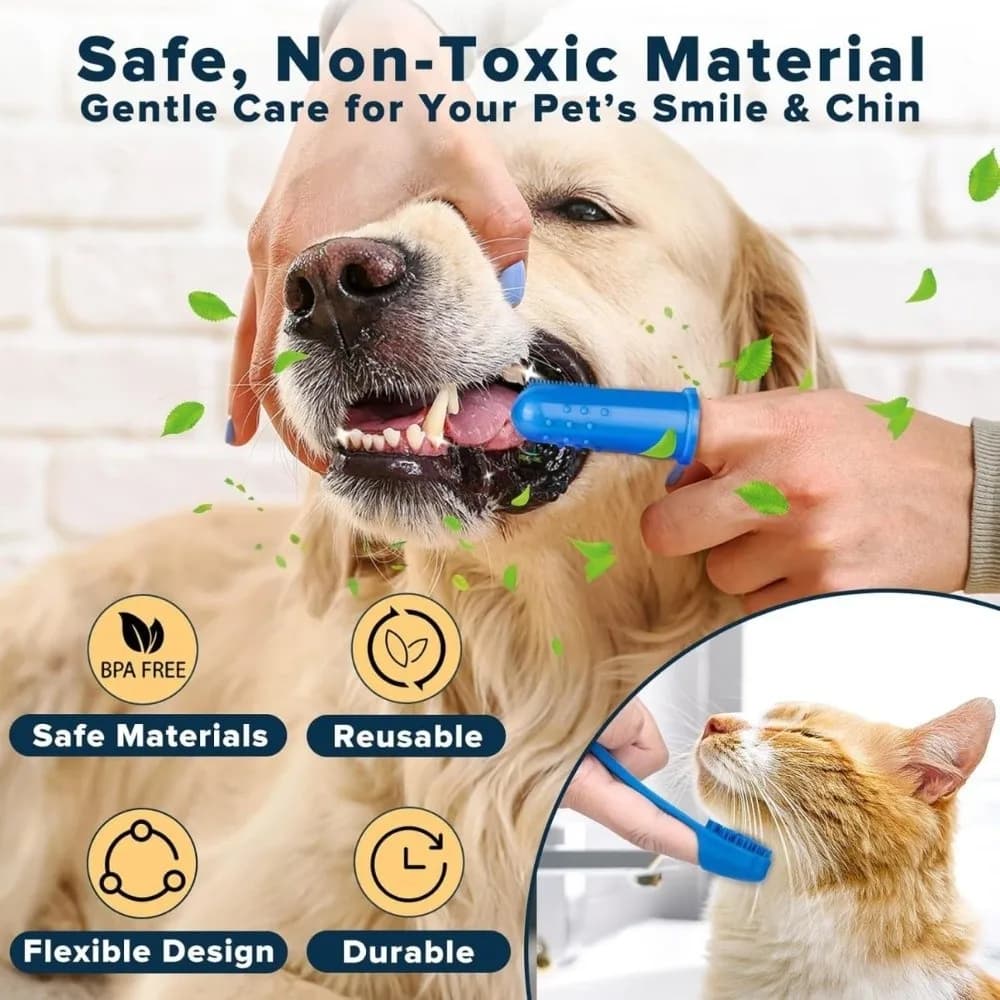 6pcs/set Silicone Cat Dog Bathing Glove Deshedding Massage Dog Finger Toothbrush Nontoxic Soft Pets Shampoo Scrubber