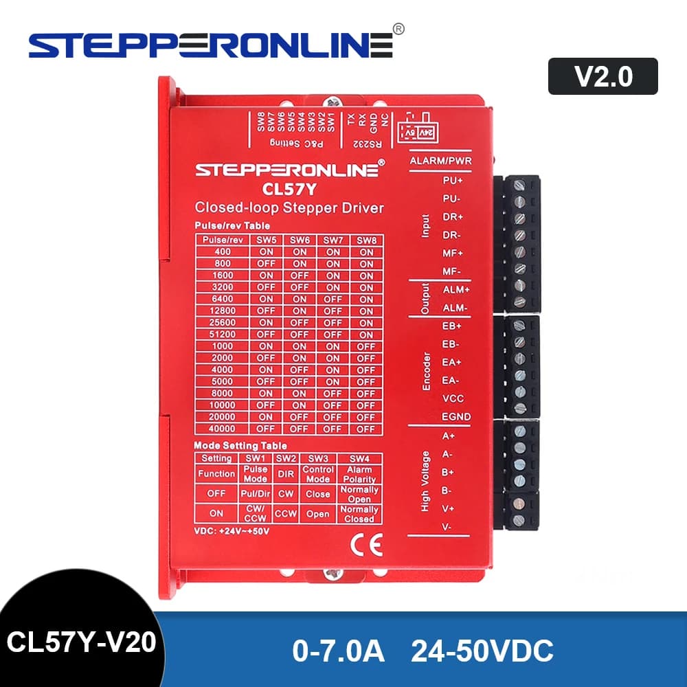 STEPPERONLINE CL57Y V2.0 Nema 23 Driver motore passo-passo ad anello chiuso 0-7.0A 24-50VDC per motore passo-passo Nema23,24