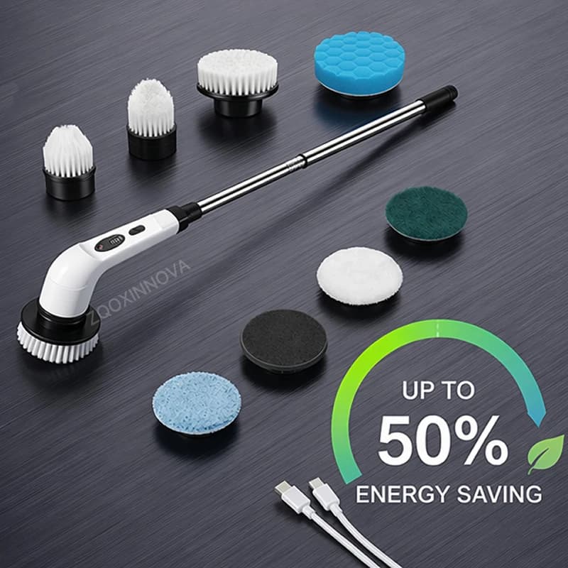 Spazzola Elettrica Senza Fili per Pulizie Domestiche, Gadget da Cucina, Spazzole per Capelli, Scopa per Bagno, Mop per WC, Scrubber Rotante Multifunzione